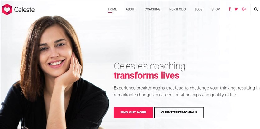 Celeste best coaching WordPress themes