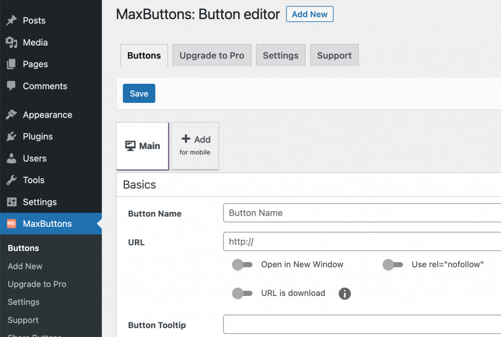 How to add a button in WordPress MaxButtons 1