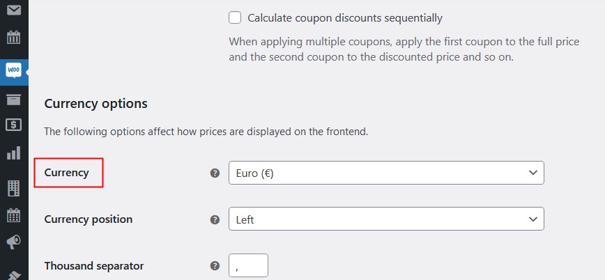 currency woocommerce