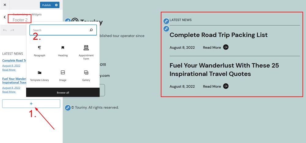 add footer widget