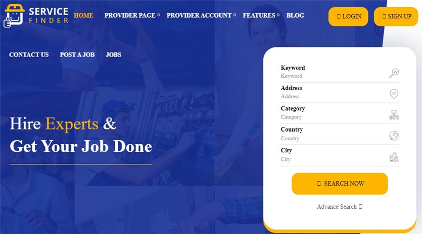 Service Finder best themes for wordpress directory