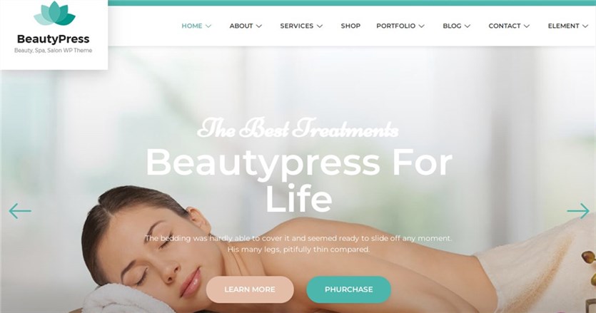 BeautyPress salon template WordPress