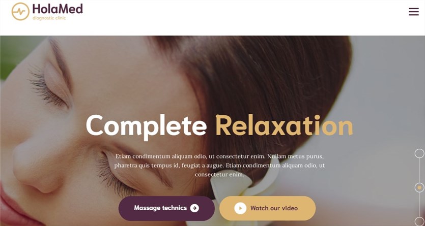 HolaMed medical massage website templates