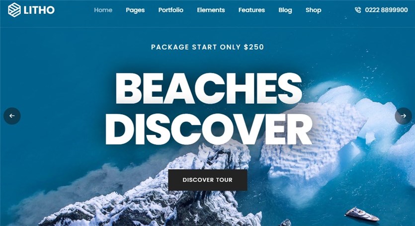 Litho WordPress theme for travel agency