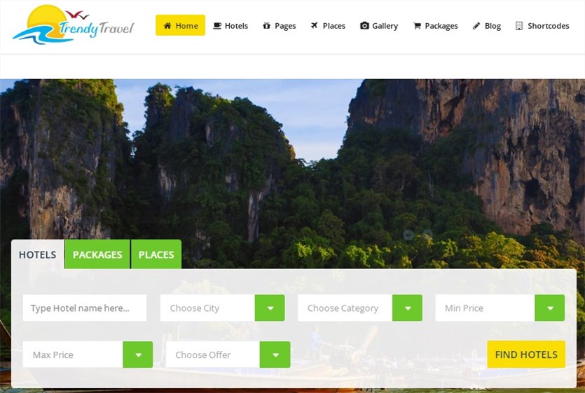 Trendy Travel theme for wordpress agency