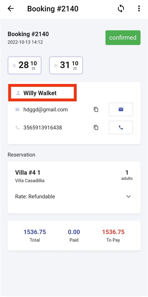 search bookings mobile app
