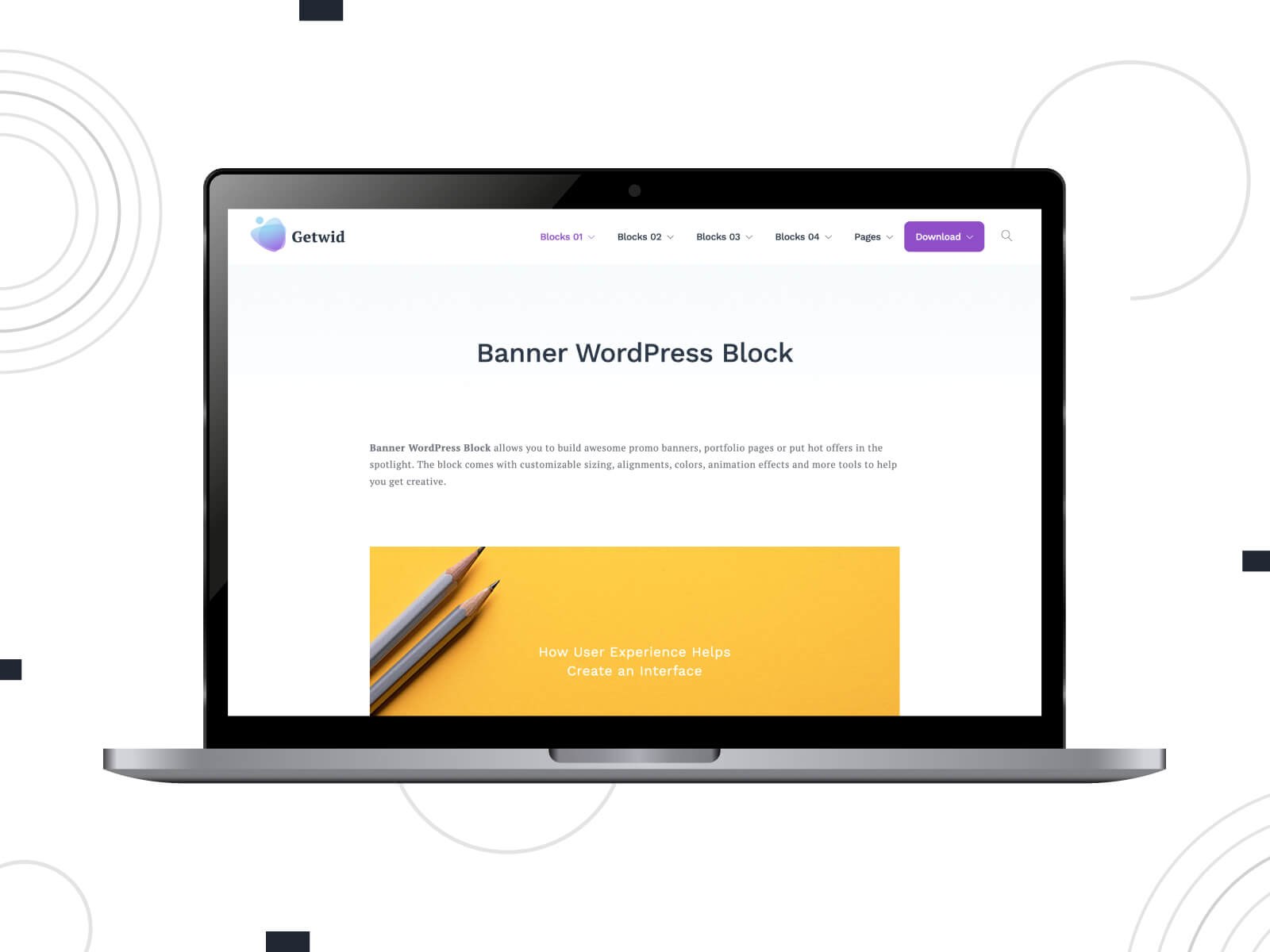 Banner Block for ads placement in Getwid plugin for WordPress.