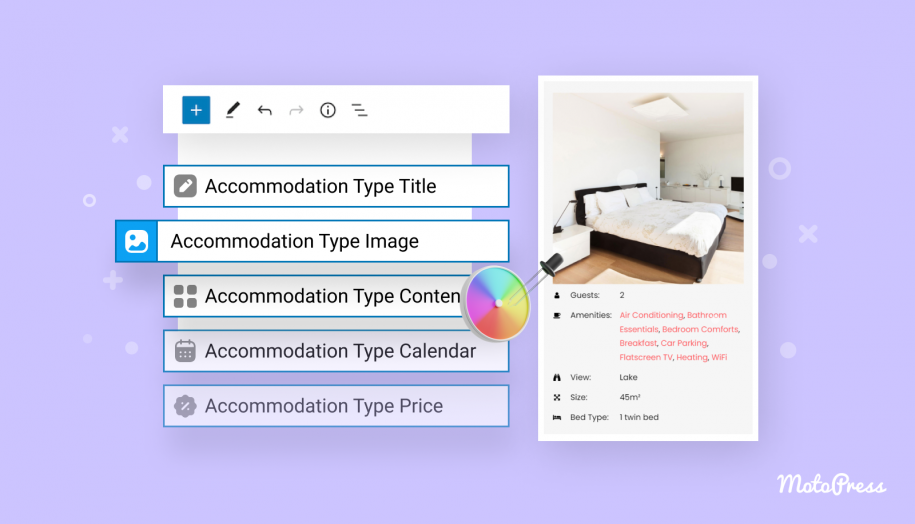 The image showing Hotel Booking and Styles blocks.