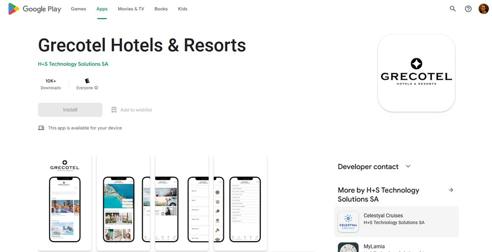 The mobile app for booking hotels in Greece.