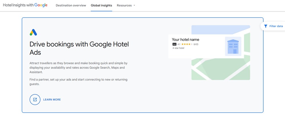 Service by gogole to drive hotel bookings.