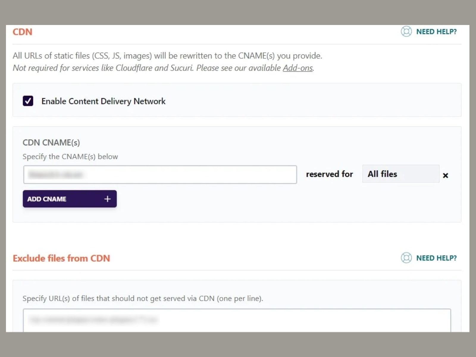 CDN tab to set up a content delivery network in the WP Rocket dashboard.