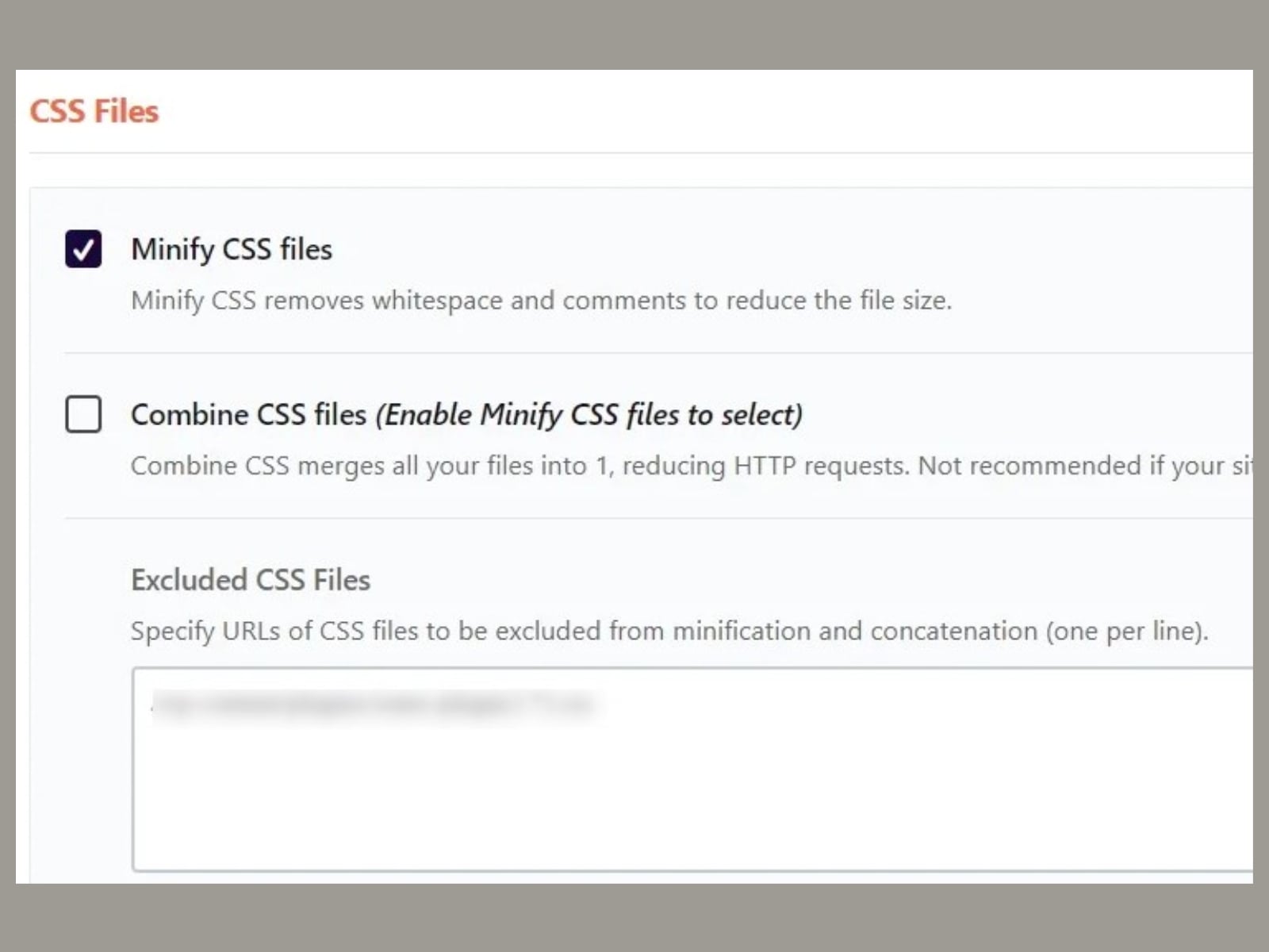 File optimization tab to optimize CSS files for the WP Rocket review.