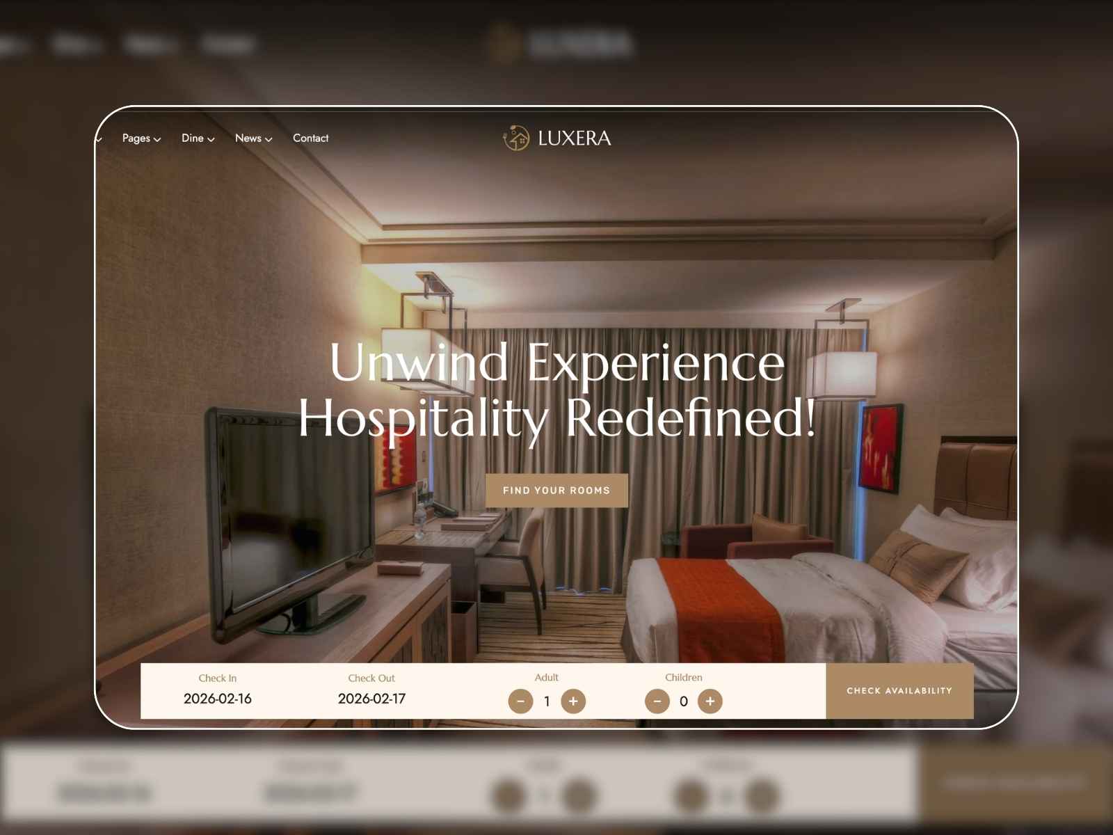 Collage of the free Easy Hotel Booking plugins demo for WordPress.