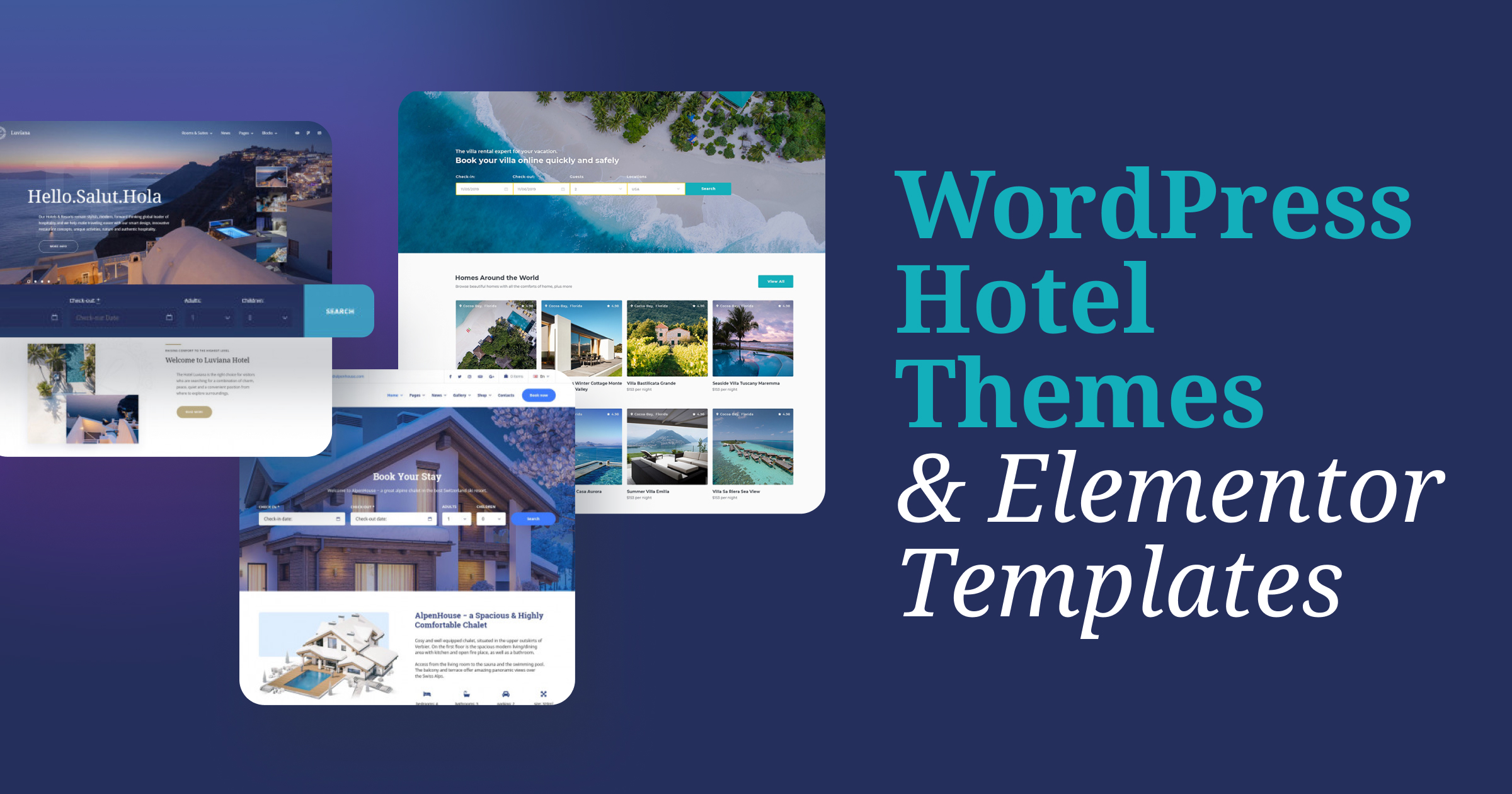 Hotel WordPress Themes and Elementor templates.