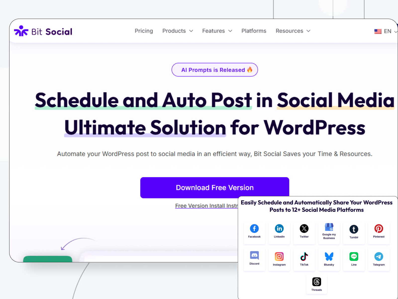 Collage of Bit Social media plugin for WordPress.