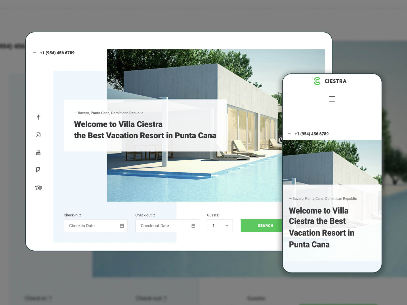 Picture of Ciestra - responsive B&B theme for WordPress in darkslategray, ghostwhite, gray, lightgray, and dimgray color scheme