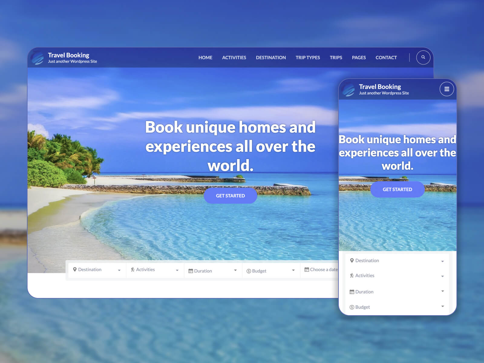 Photo of Travel Booking - versatile WordPress theme for reservation platforms in cornflowerblue, dimgray, steelblue, snow, and lightsteelblue hues