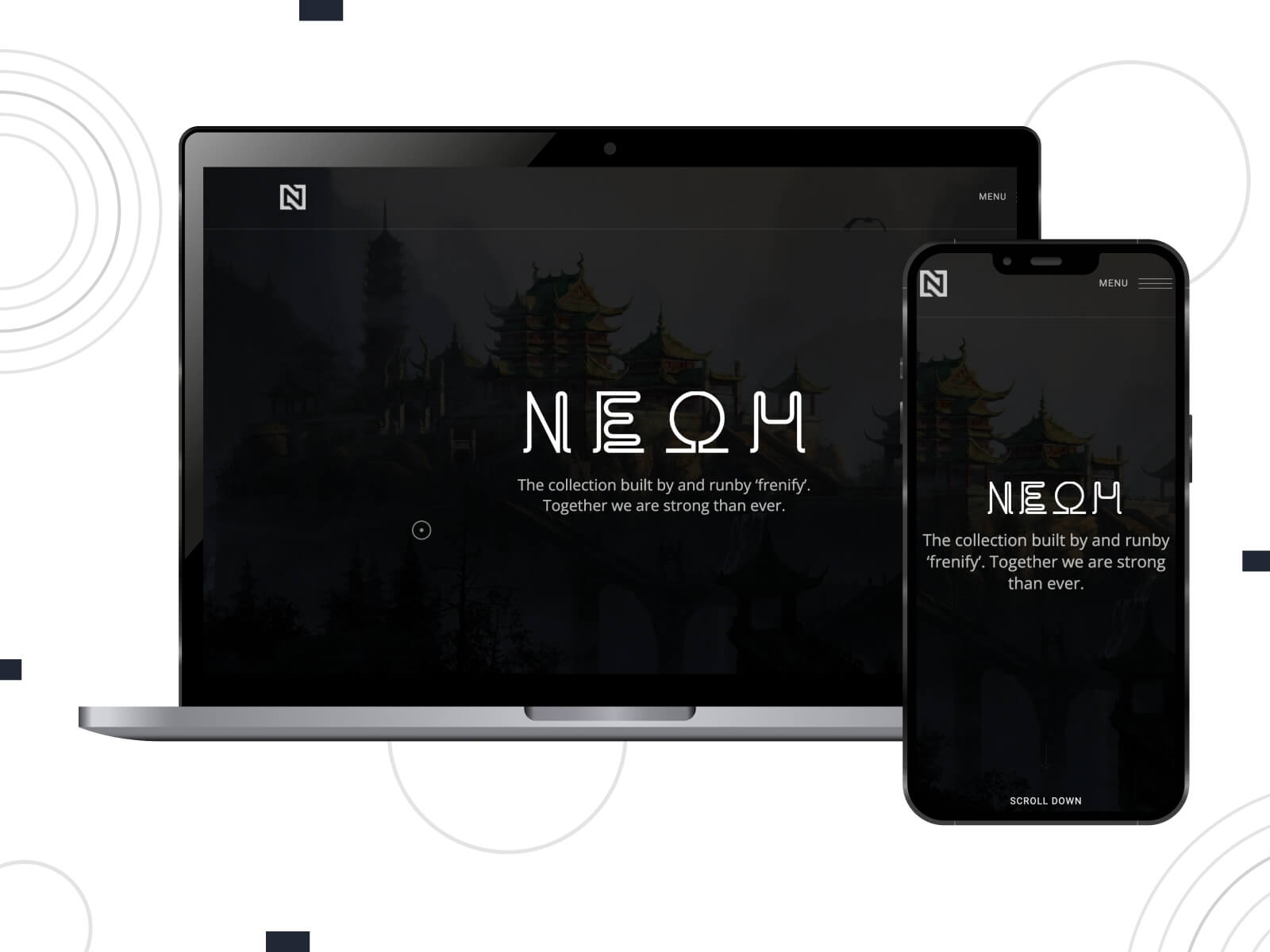 Image of Neoh - feature-rich Elementor theme for successful landing pages in dark color combination.