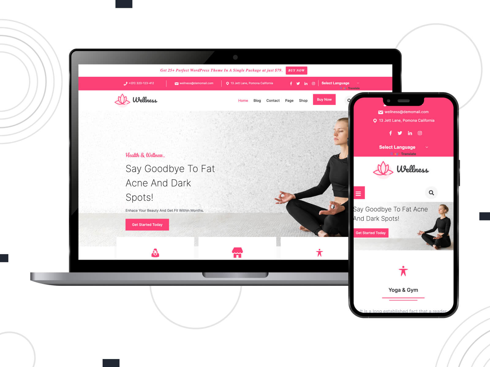 Screenshot of Spa Salon - luminous, cool, elegant and chic WordPress theme for hair salon aficionados in indian red and rosy brown color gradation
