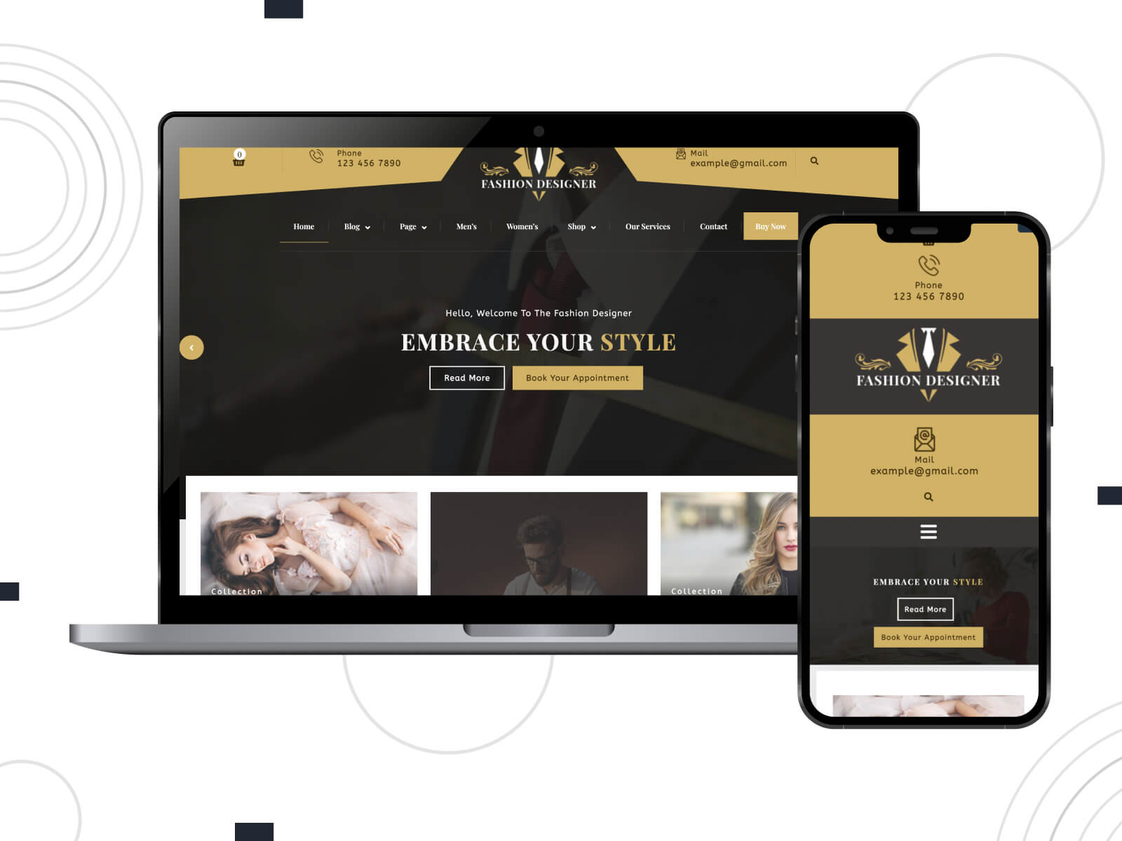 Photo of Fashion Designer - dim, inviting, clean design WP theme optimized for hair salons in tan, peru, and sienna color combination