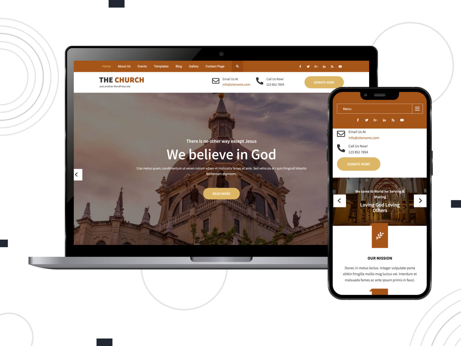 Picture of The Church Lite - dim, rich, impactful charity theme for WordPress with donation counters in wheat, dim gray, and saddle brown color range.
