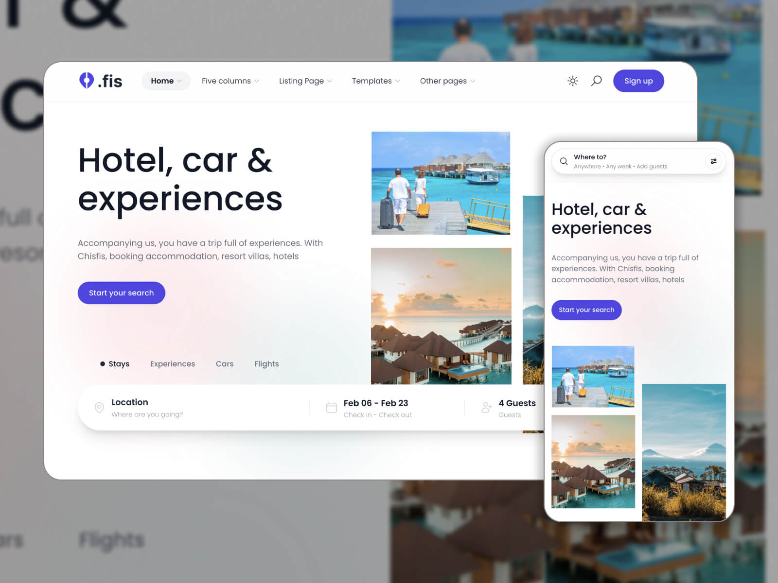 Snapshot of Chisfis - best WP theme for hotel booking and reservation websites in darkgray, lightsteelblue, snow, dimgray, and darkslategray color mix.