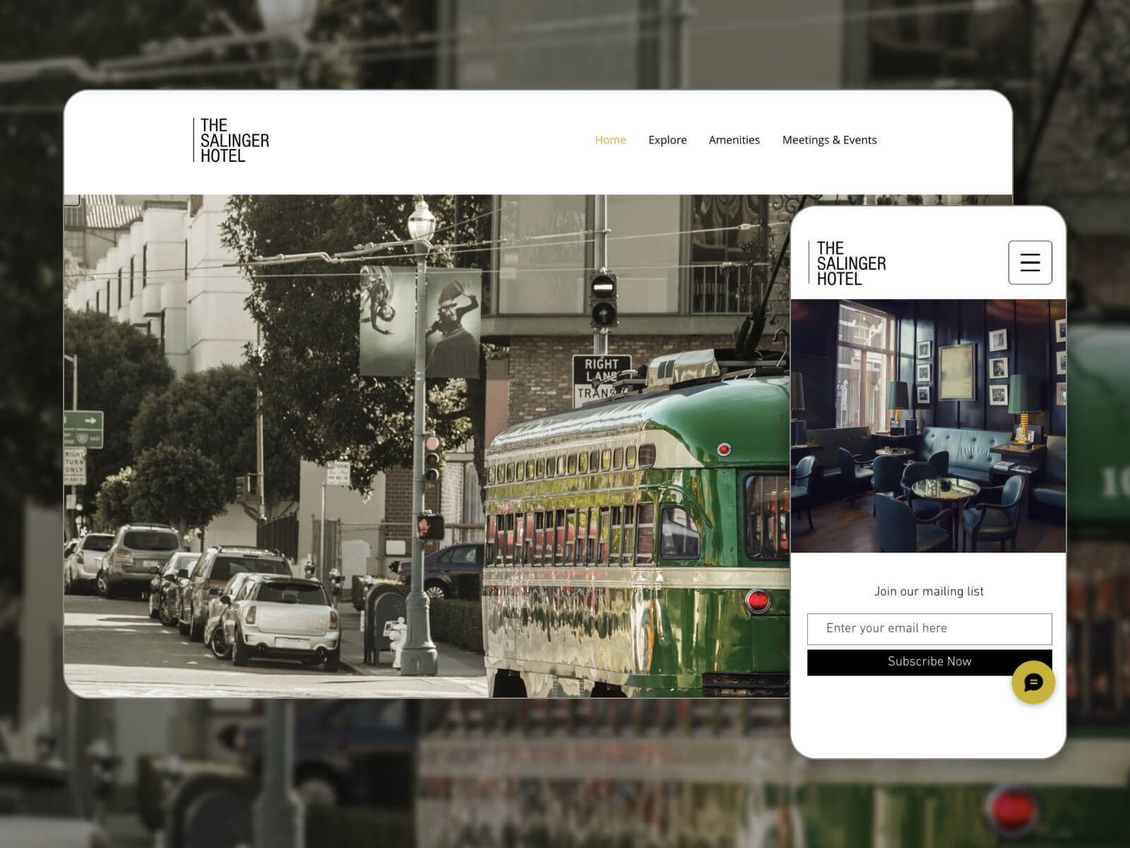 Picture of THE SALINGER HOTEL - attractive and user-friendly hotel booking WP theme in darkolivegreen, white, silver, gray, and darkslategray color array.