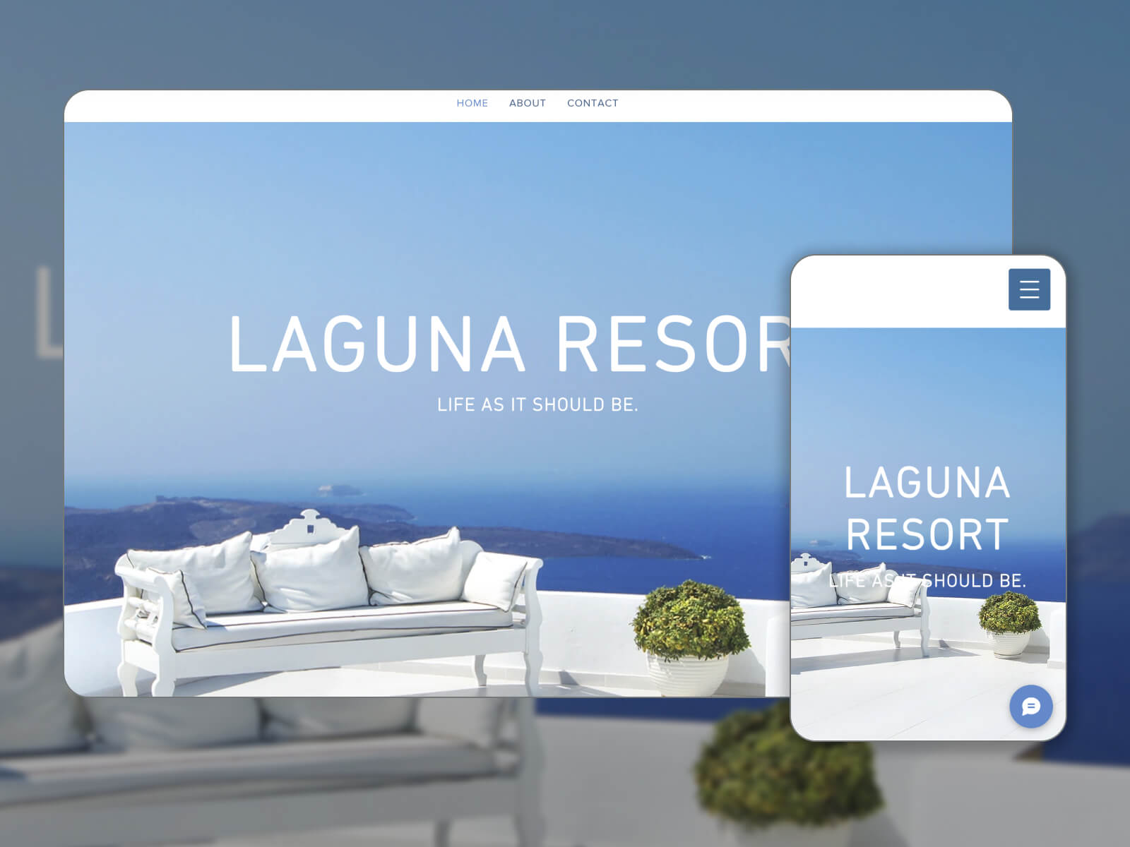Illustration of LAGUNA RESORT - professional WordPress theme for online hotel booking platforms in whitesmoke, lightslategray, lightsteelblue, slategray, and darkslategray color mix.