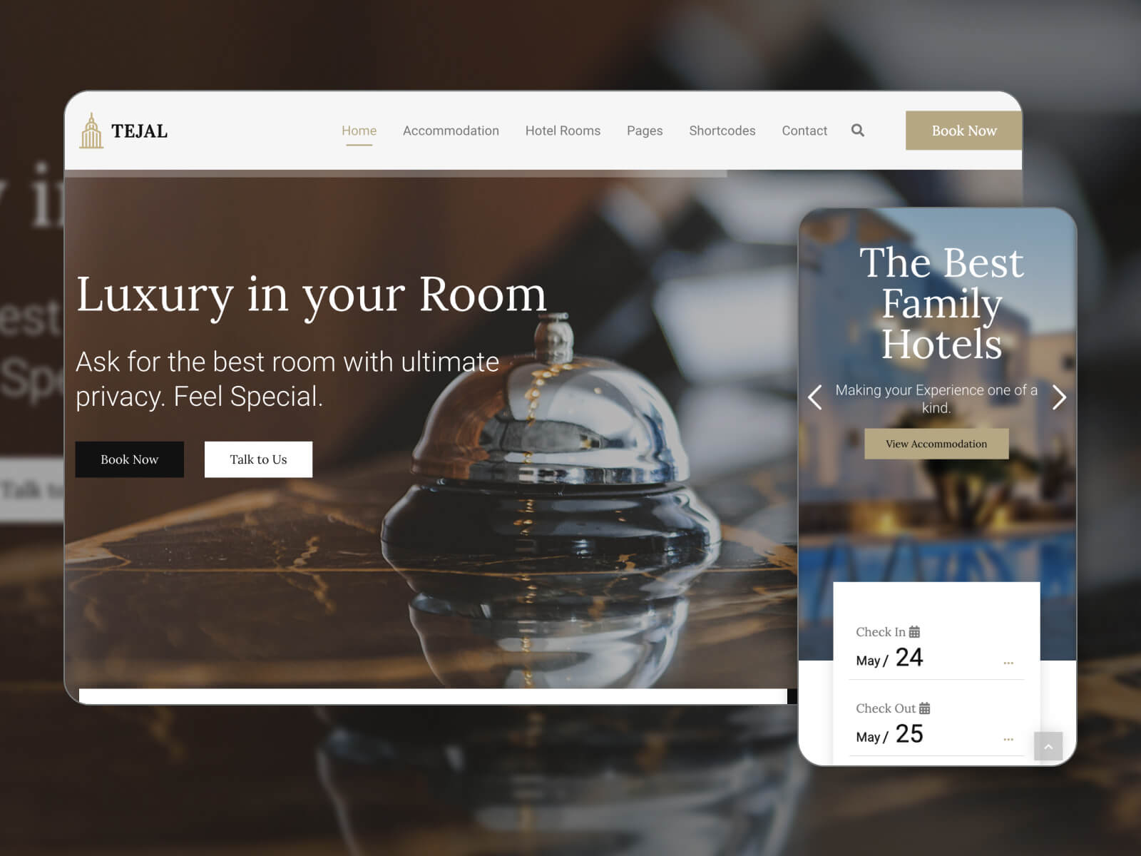 Picture of Tejal - top-rated hotel website templates for booking and reservation in whitesmoke, darkgray, black, dimgray, and darkslategray color range.