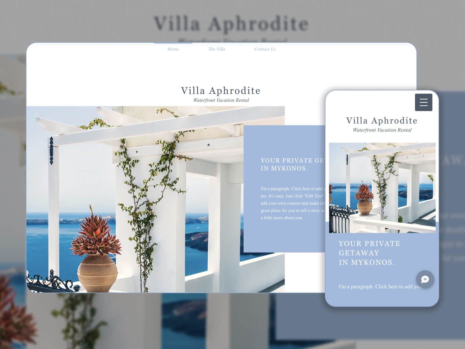 Screenshot of Villa Aphrodite - best premium WordPress theme for hotel reservation websites in whitesmoke, darkgray, lightsteelblue, slategray, and darkslategray color mix.