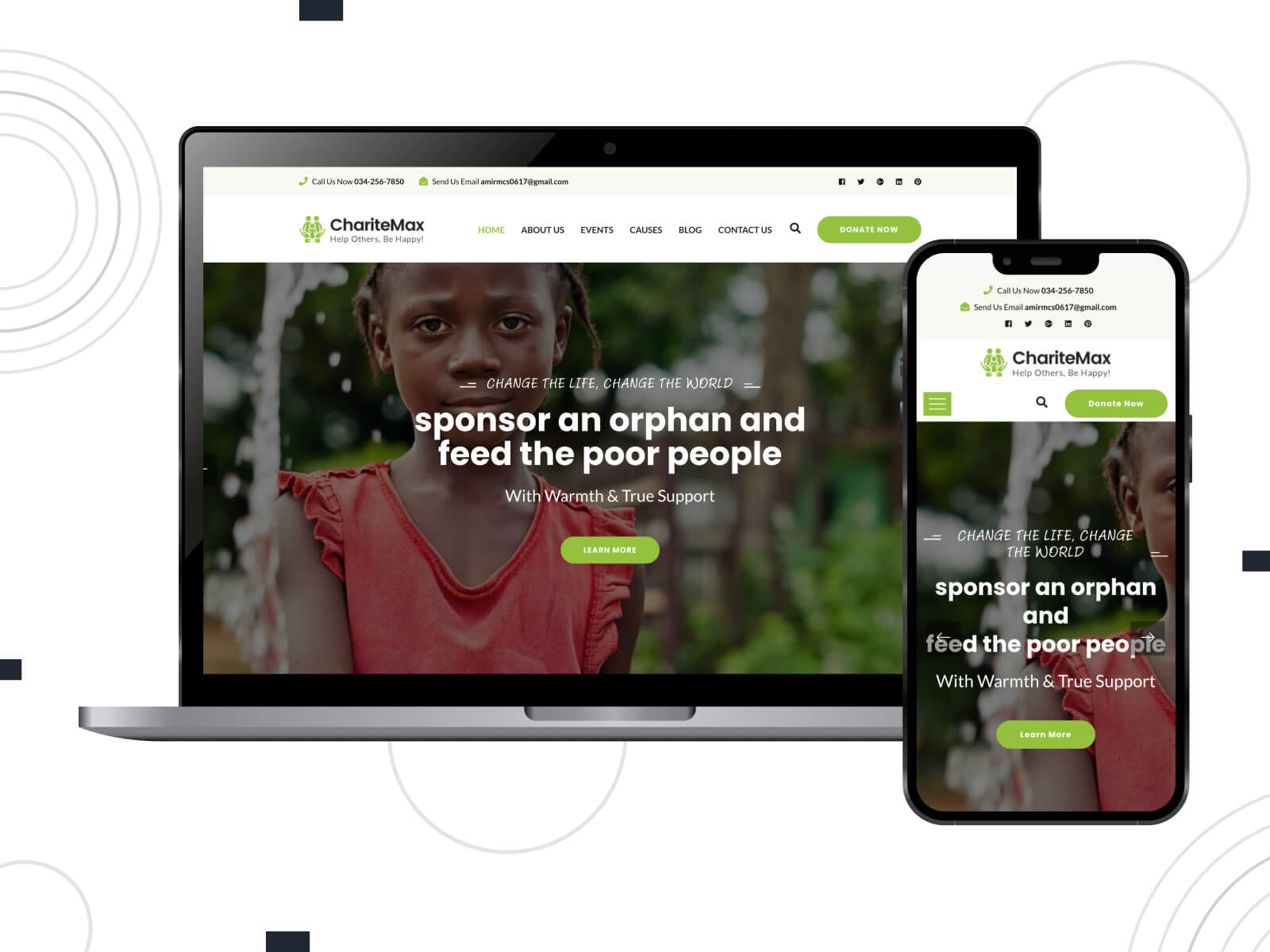 Screenshot of Charitemax - shadowed, warm, non-profit WordPress theme with grant application forms in dark olive green, dim gray, and dark sea green color palette.
