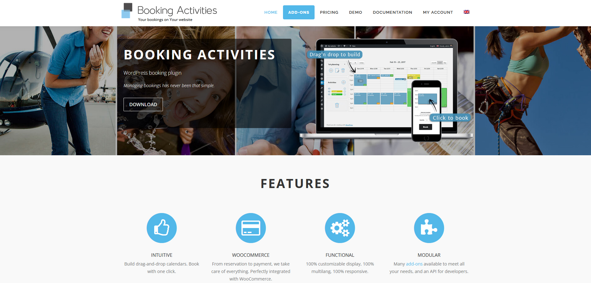 Image of Booking Activities - a responsive WordPress plugin providing drag & drop schedule with customizable activities.