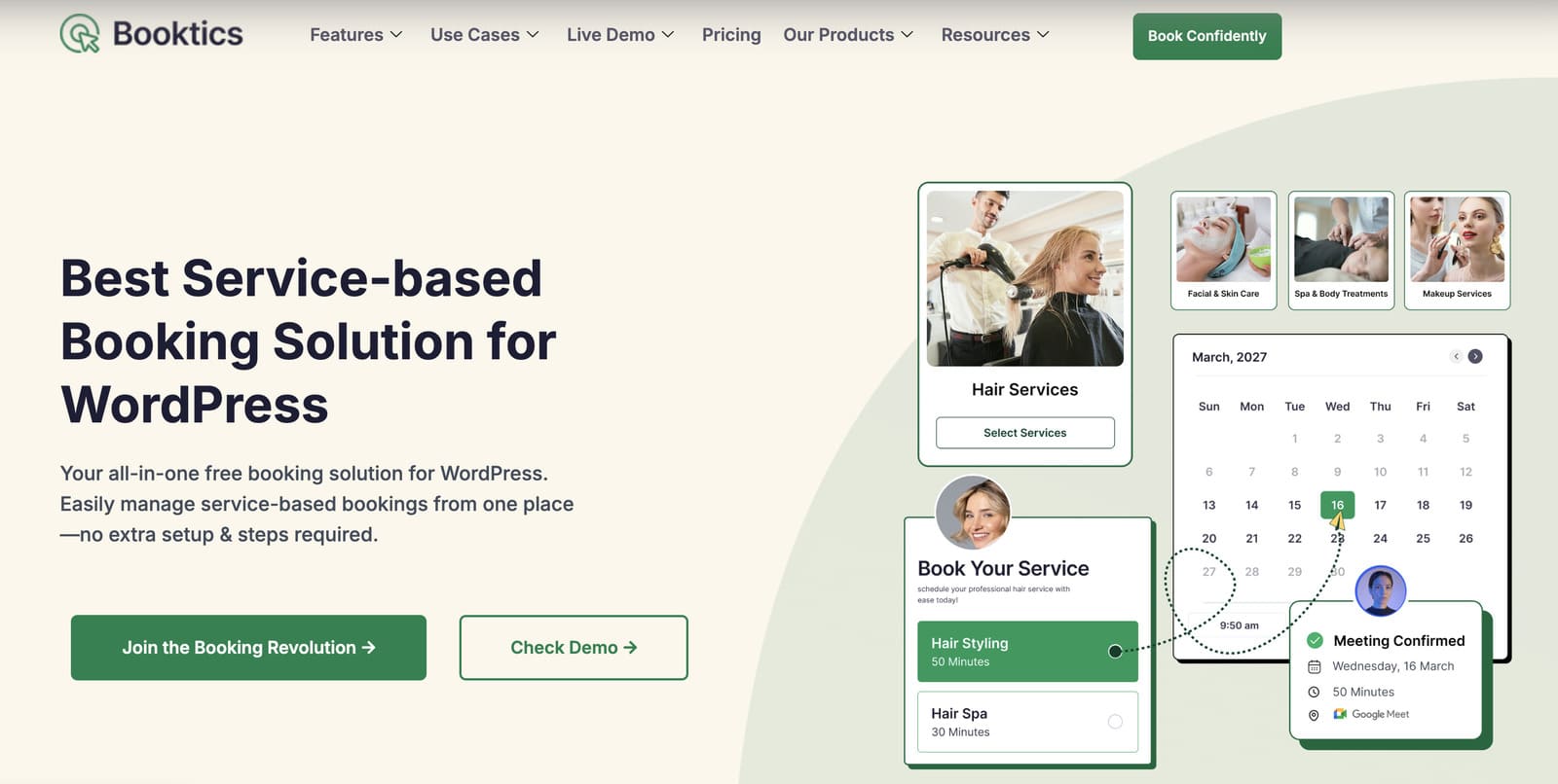 Screenshot of the Booktics free mindbody alternatives.