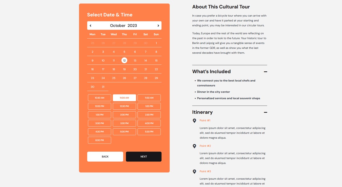 Availability calendar in the Appointment WordPress booking plugin.