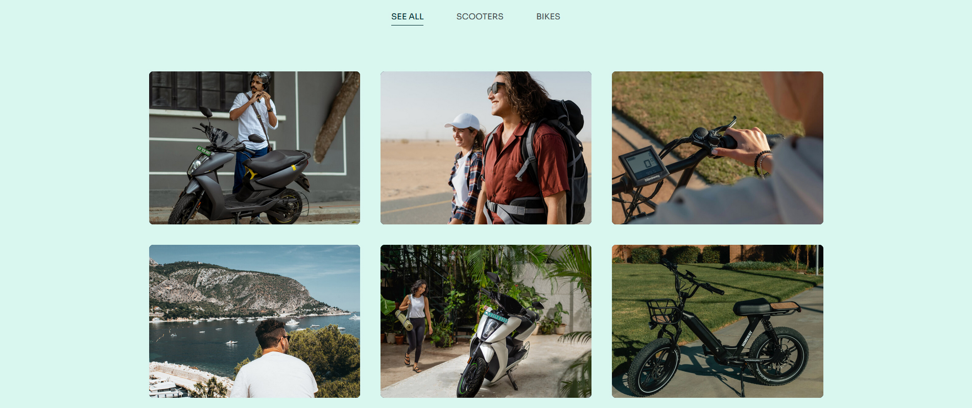 Snapshot of a bike gallery used in the Lorenty WordPress theme to provide a better user experience.