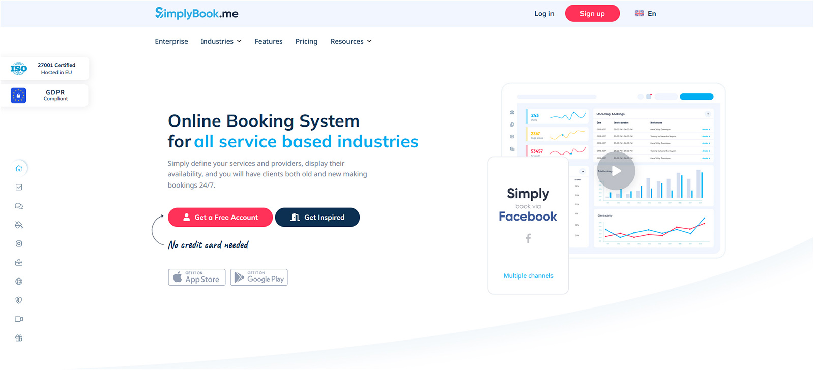 Graphic of SimplyBook.me, an extensive solution offering a variety of tools for successful appointment management.