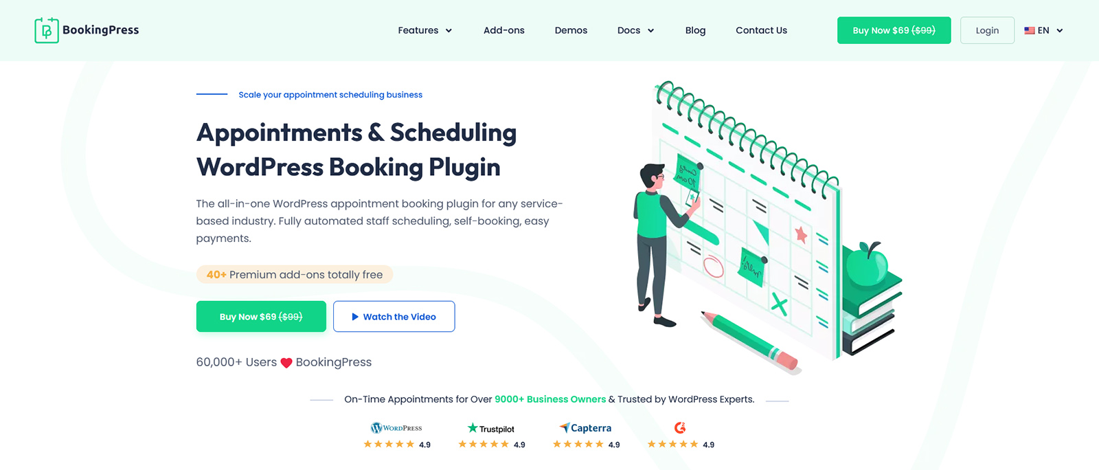 Portrait of BookingPress, a plugin for WordPress to make appointment booking easier and more effective.