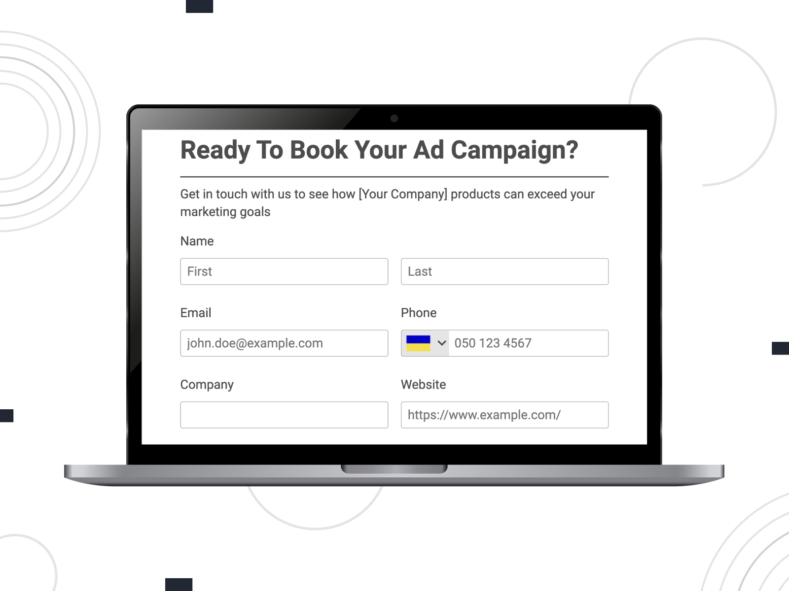 Picture of ad campaign booking form template by AbcSubmit.