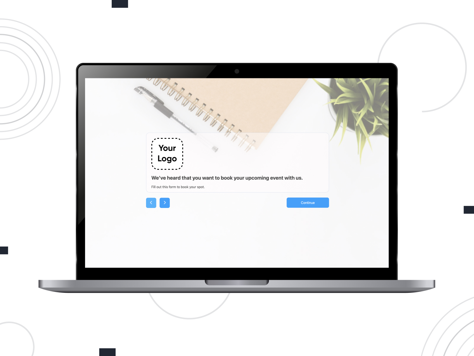 Illustration of event booking form template by Formaloo.