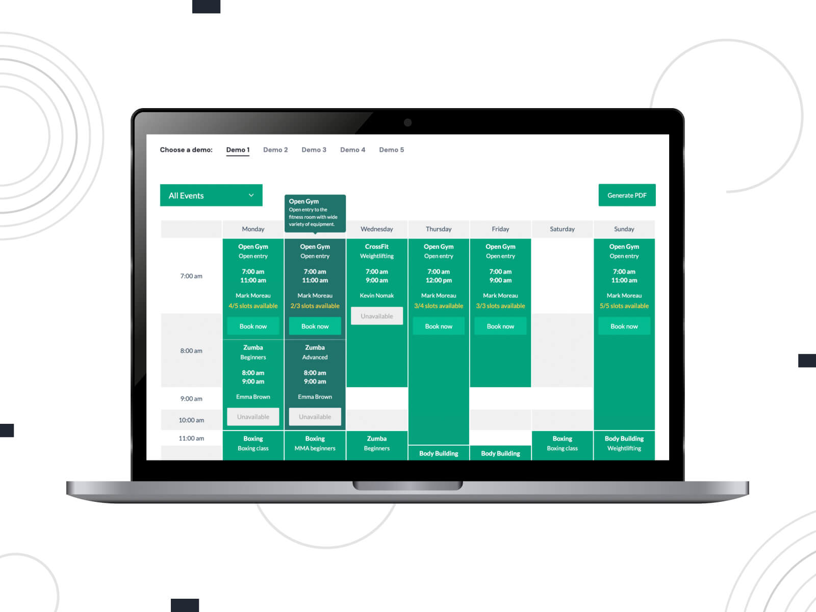 Screenshot of Timetable Booking Schedule for WordPress - salon-centric booking plugin with versatile appointment settings in dark cyan, sea green, and slate gray color range.