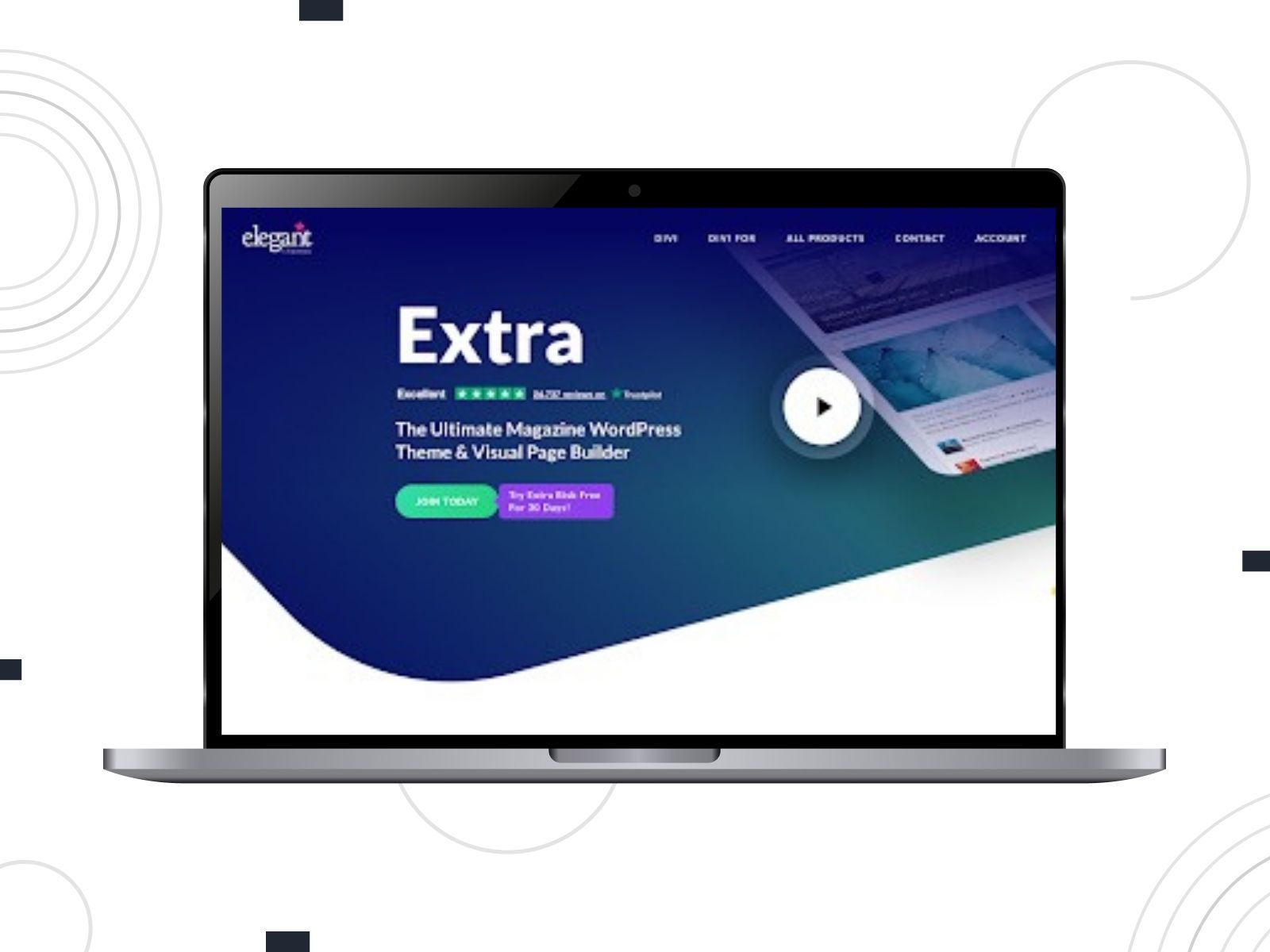 Collage of the Extra theme on the desktop screen.