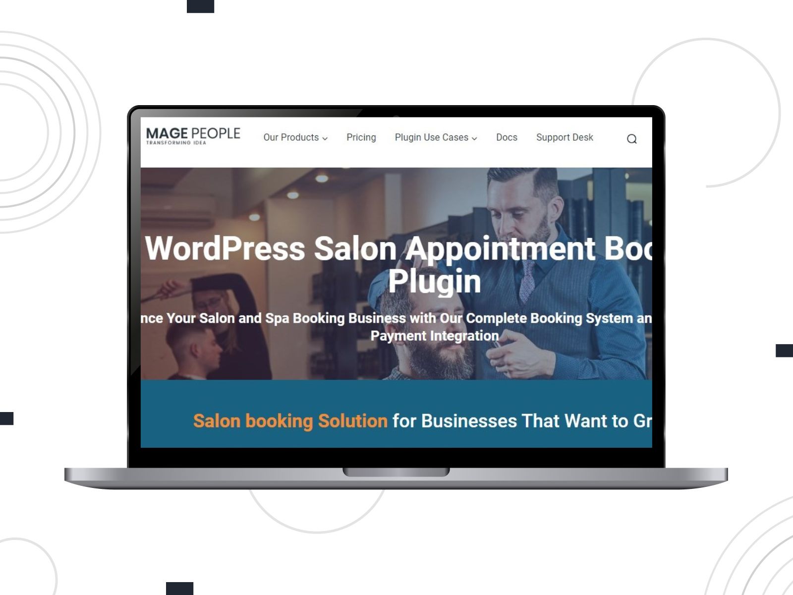 Collage of the Wpbookingly salon booking WordPress plugin.