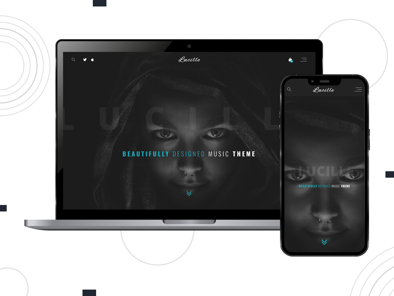 Photograph of Lucille, one of the best music WordPress themes for musicians with an excellent wave player.