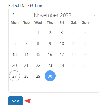 Rendering of applying booking changes via the built-in UI of an appointment booking app.