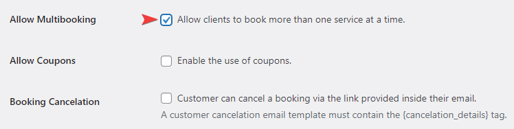 Picture of enabling multi-booking feature to ensure the best experience for your clients.