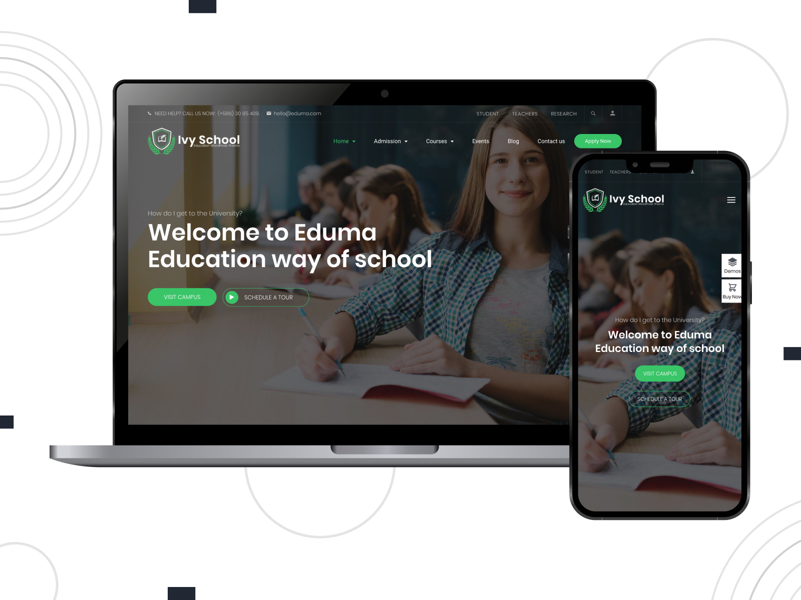 Portrait of IvyPrep, a flexible education WordPress theme with a variety of included add-ons for LearnPress.
