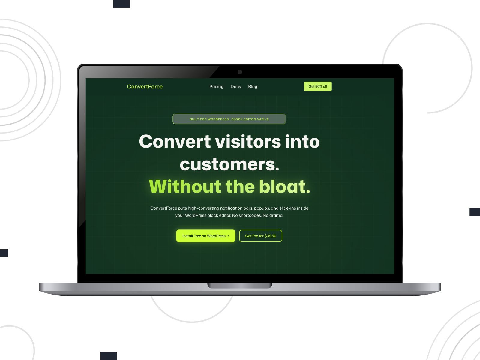 Collage of the Convertforce banner wordpress plugin.