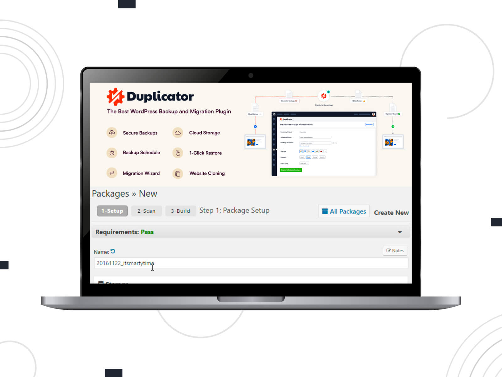 Picture of Duplicator, a WordPress plugin for backup and migration.