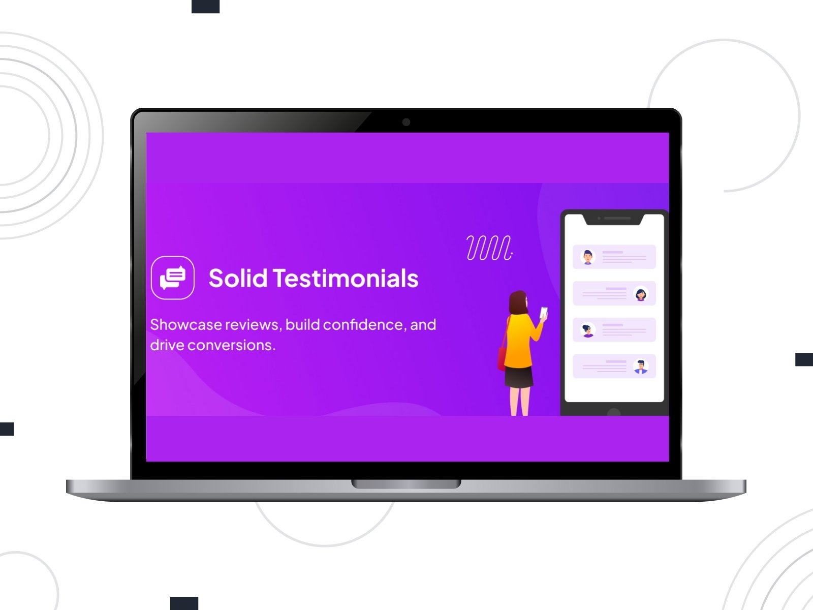 Collage of the Solid Testimonials WordPress plugin.