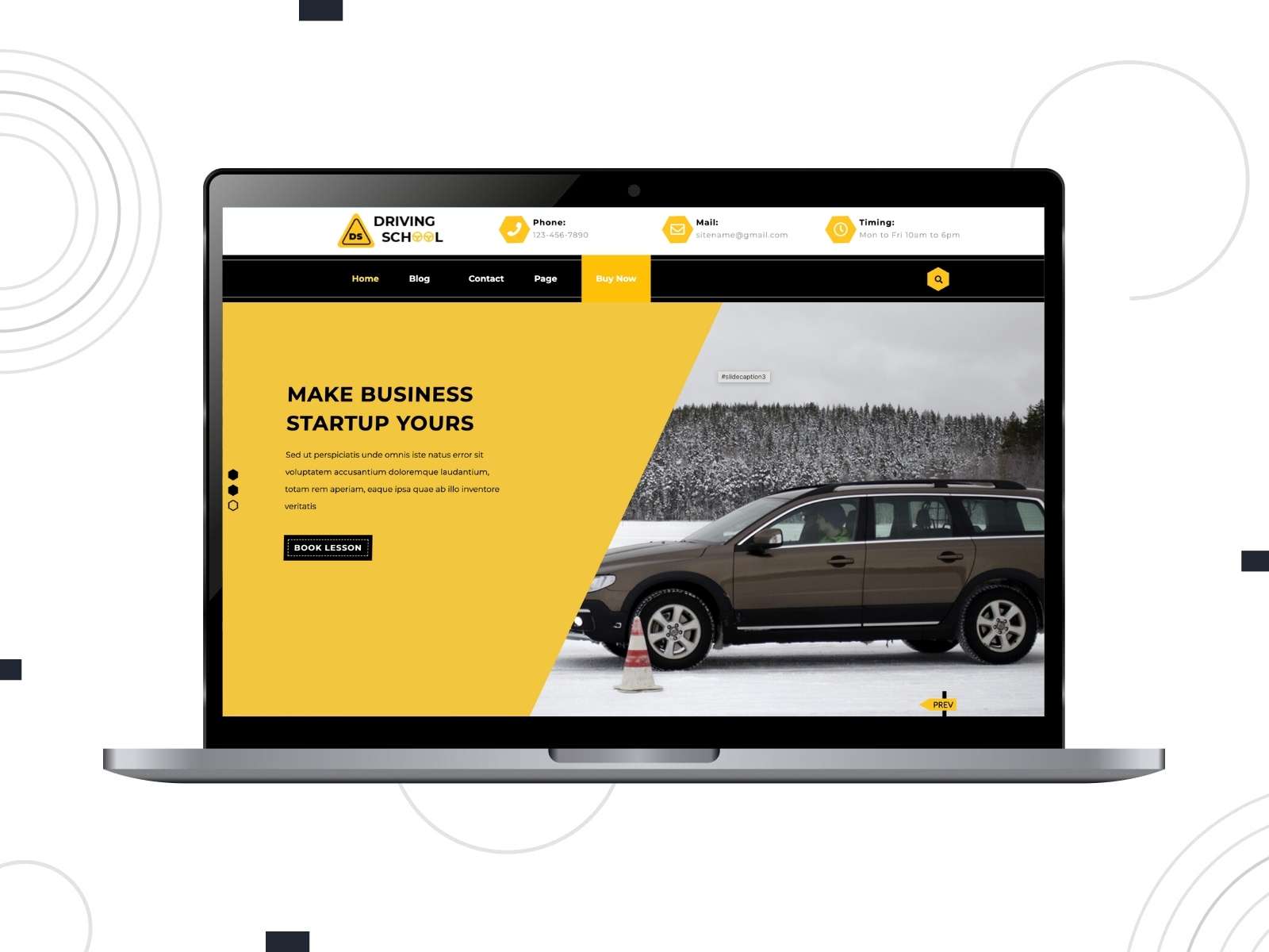 Collage of the free Driving School Lite demo website.